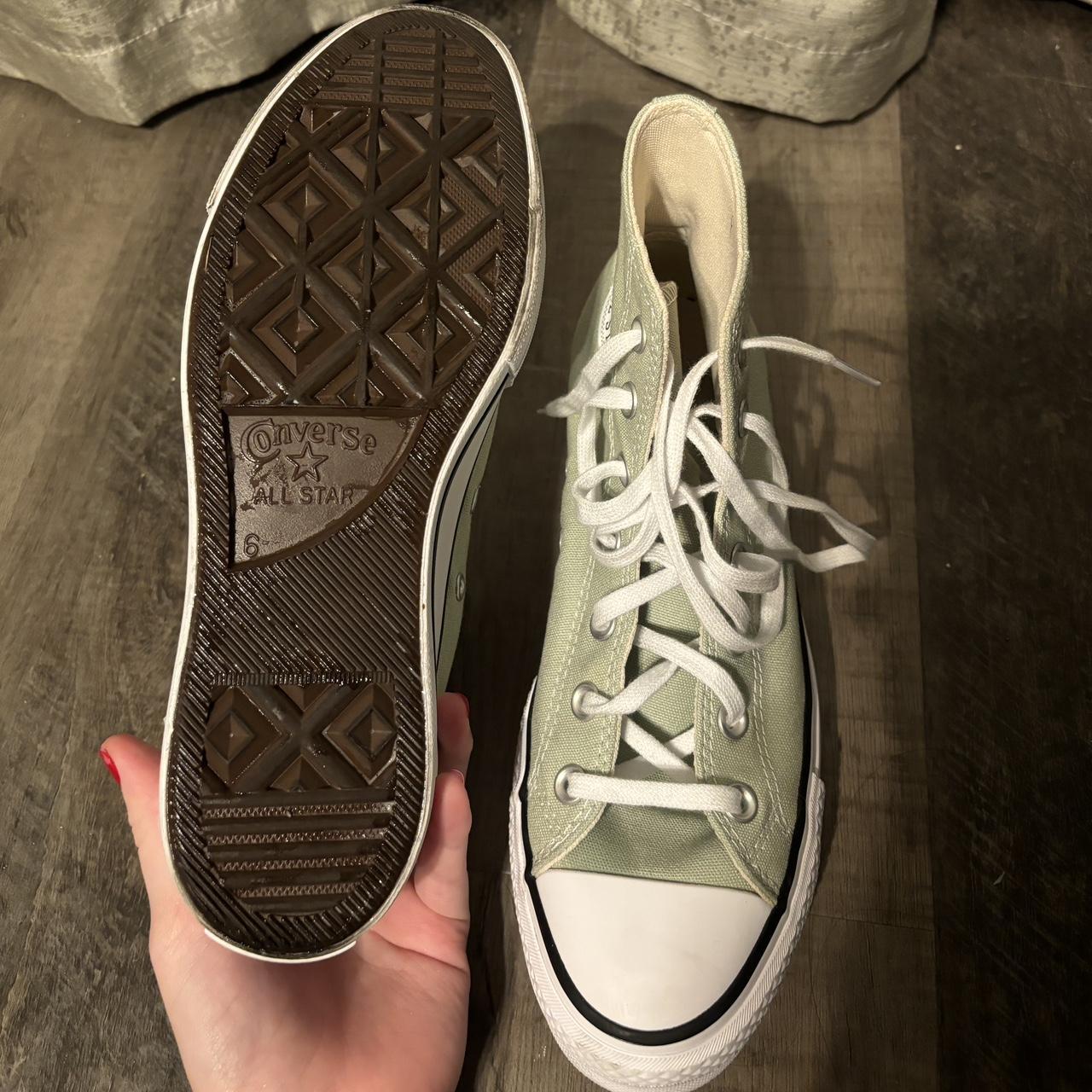 Sage green platform converse Worn once Women’s... - Depop