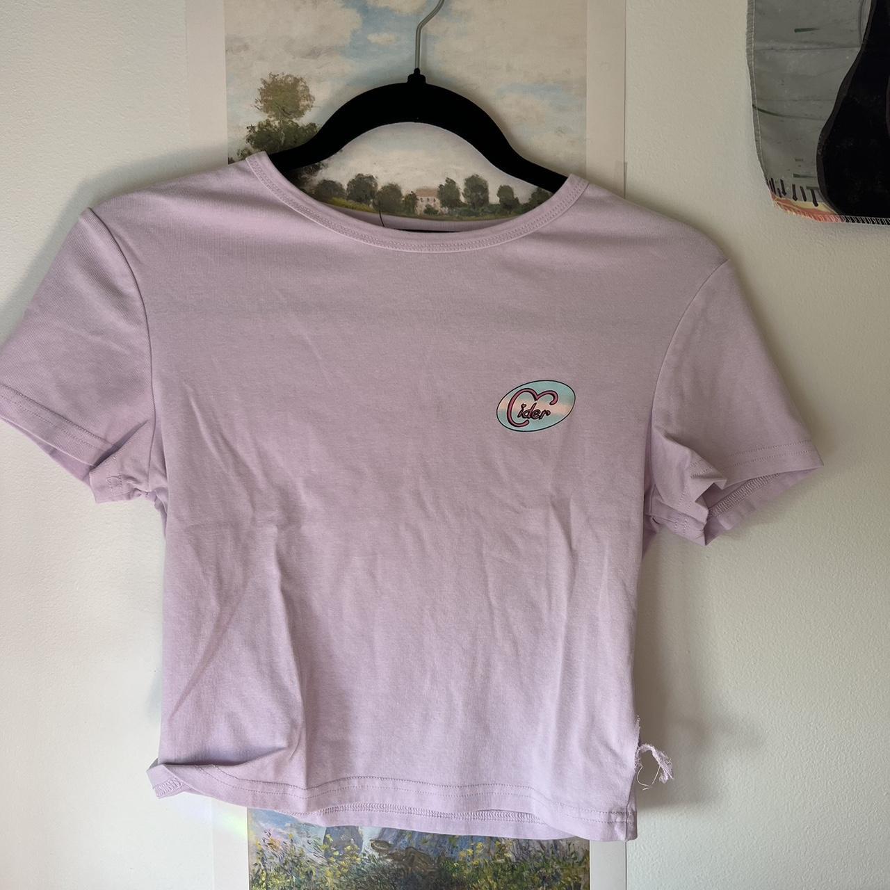 cider baby tee w a rip ( Depop