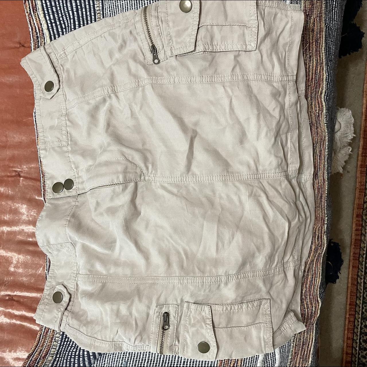 LOFT Women's Khaki and Tan Skirt Depop