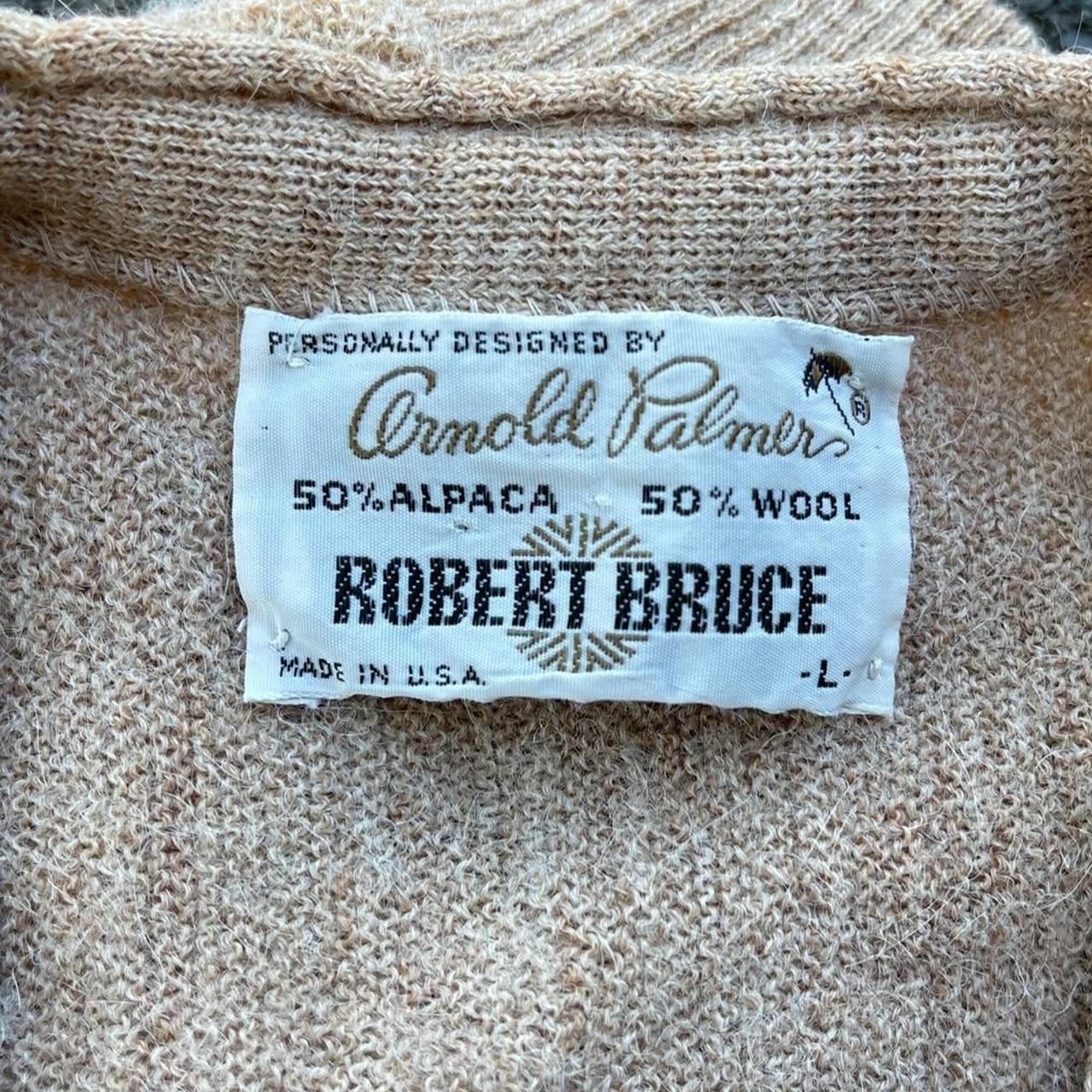 Vintage Robert Bruce Tan Cardigan Designed by Arnold... - Depop