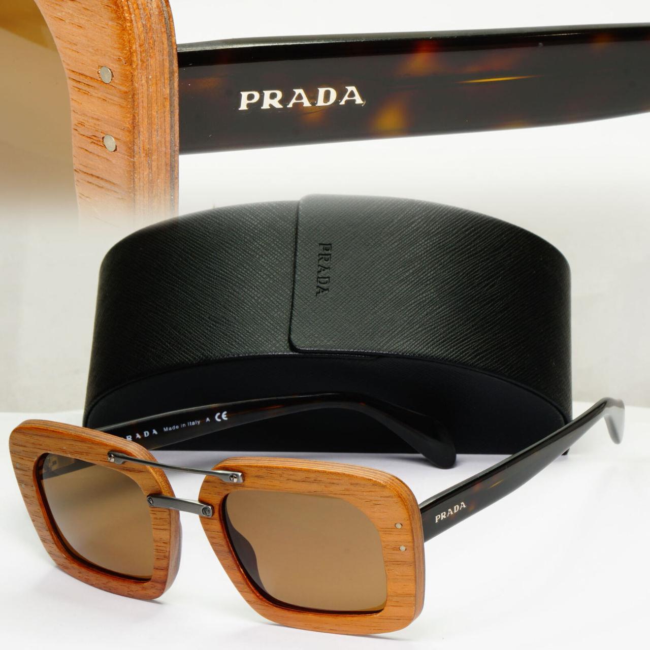 SKU 166005639198 Prada 2015 Wood Sunglasses Brown