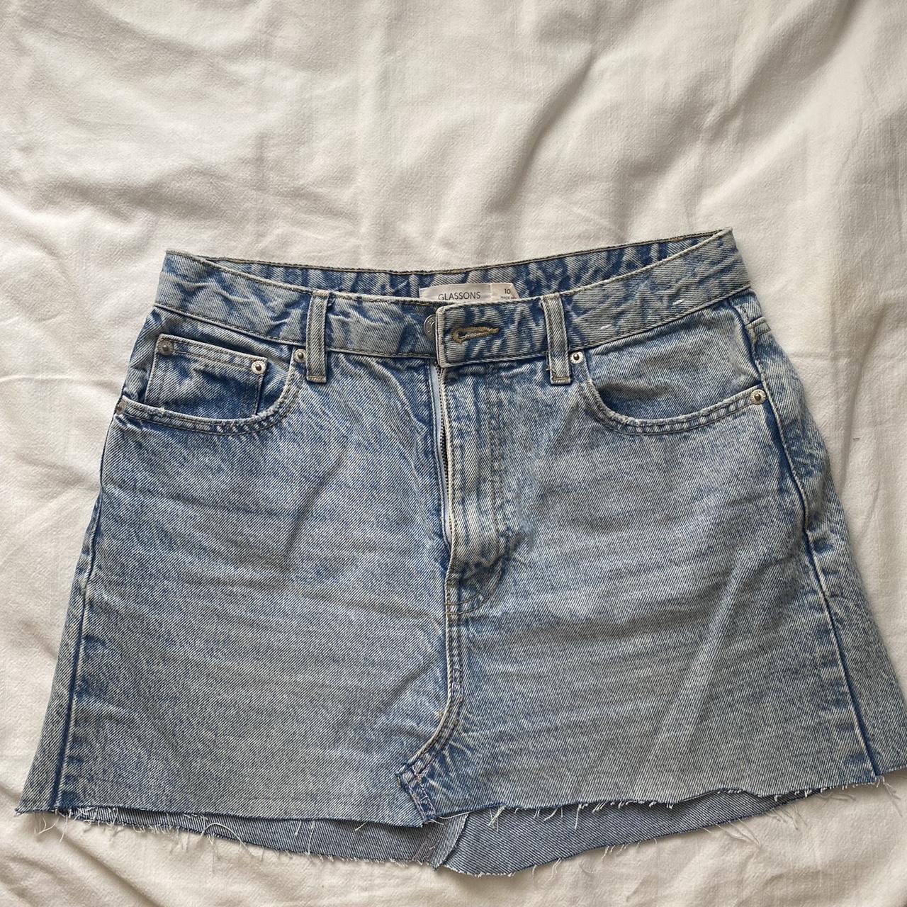 denim mini skirt originally glassons jeans that i... - Depop