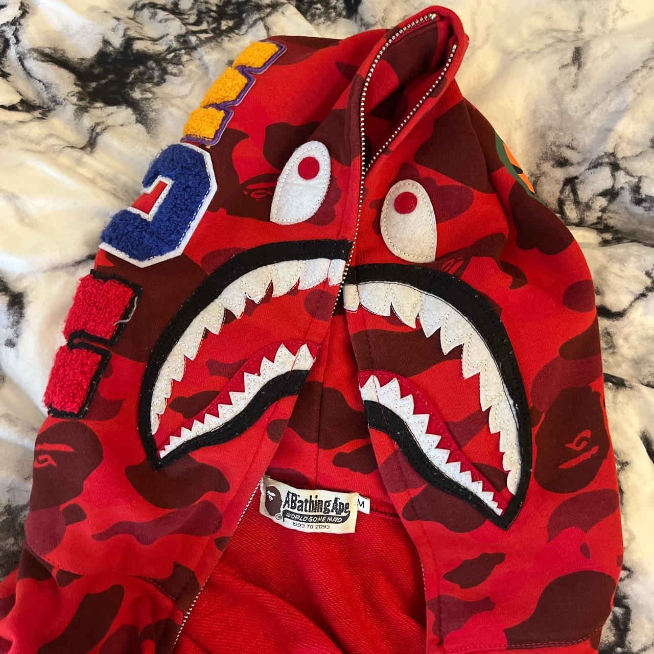 red bape hoodie. open to offer. great condition. msg... - Depop