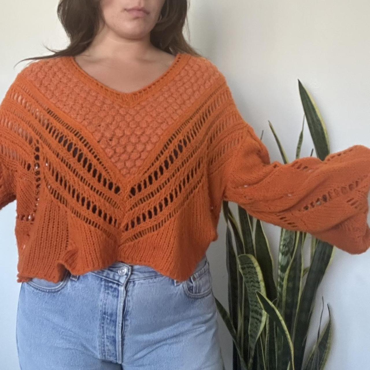 Orange crochet sweater. Brand is Free People. *Note... Depop