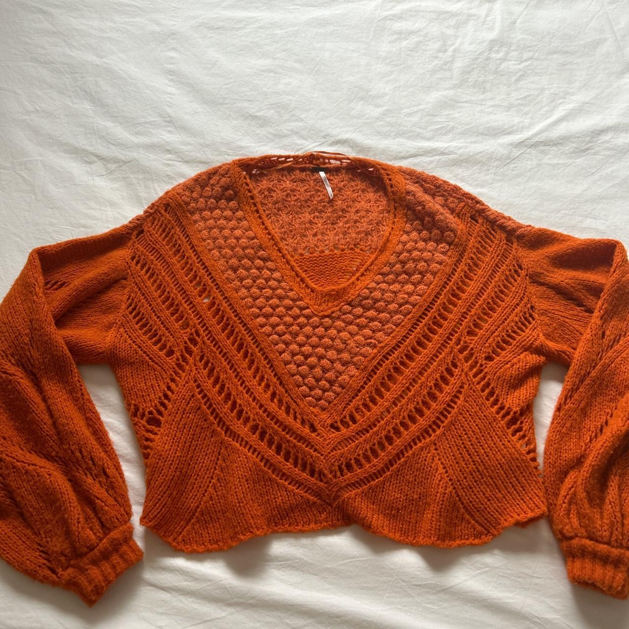 Orange crochet sweater. Brand is Free People. *Note... Depop