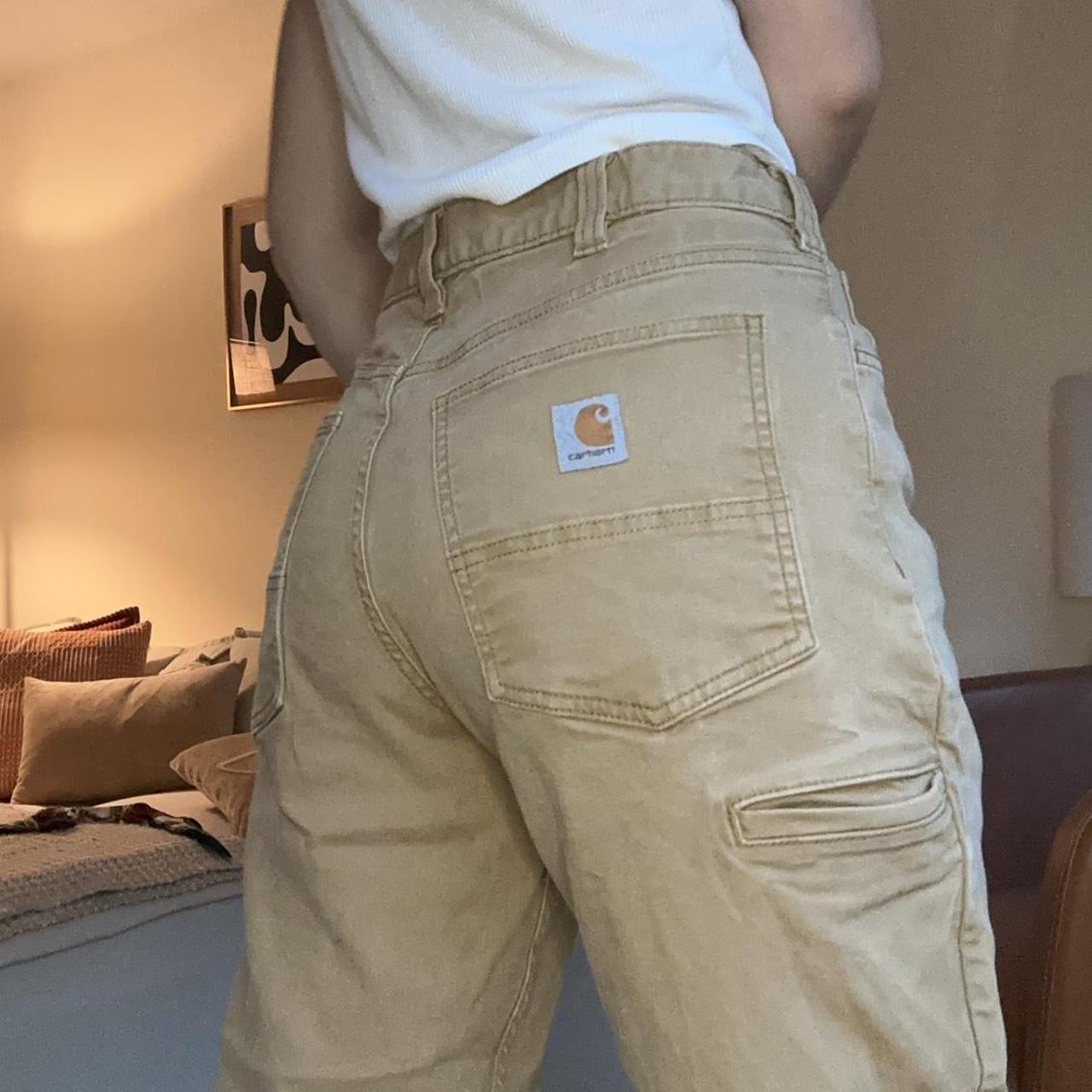 CARHARTT Straight Leg Tan Work Pants Size 33 X 30... Depop