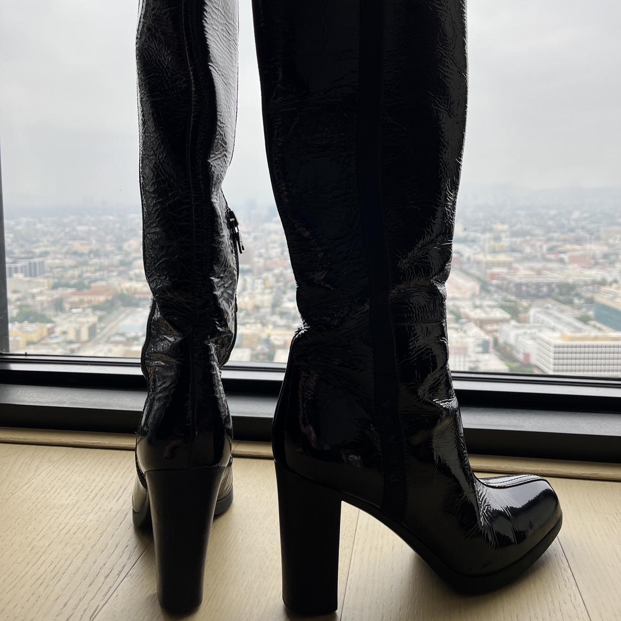 prada patent boots