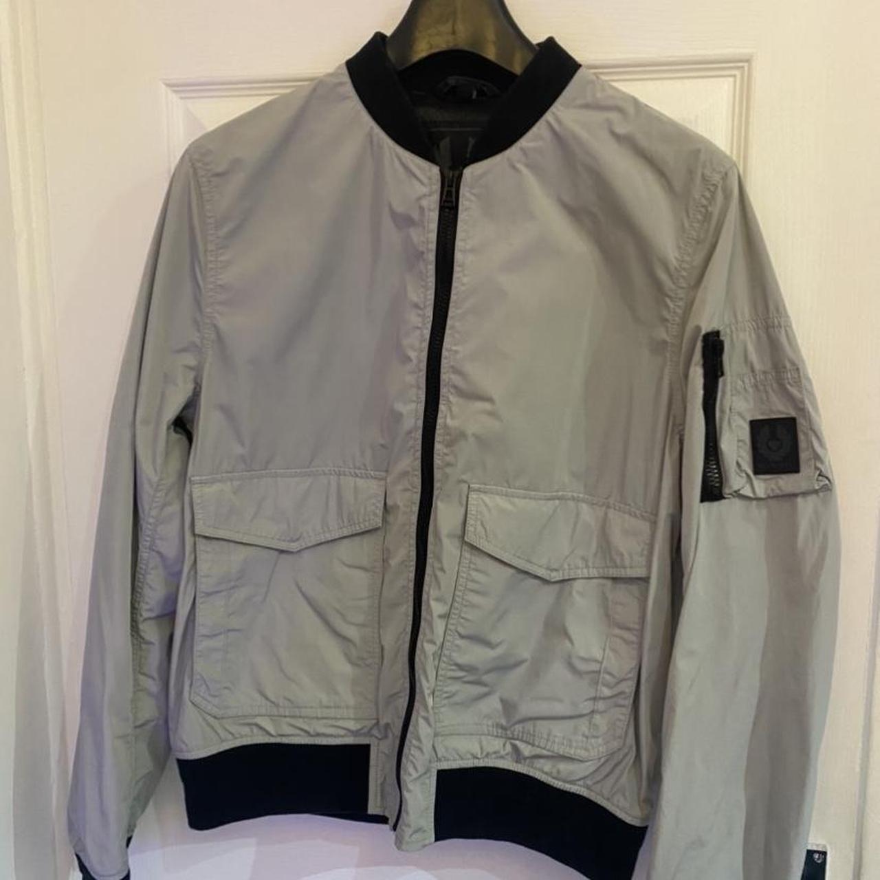 Belstaff Grey Bomber Jacket Men’s Small Excellent... Depop