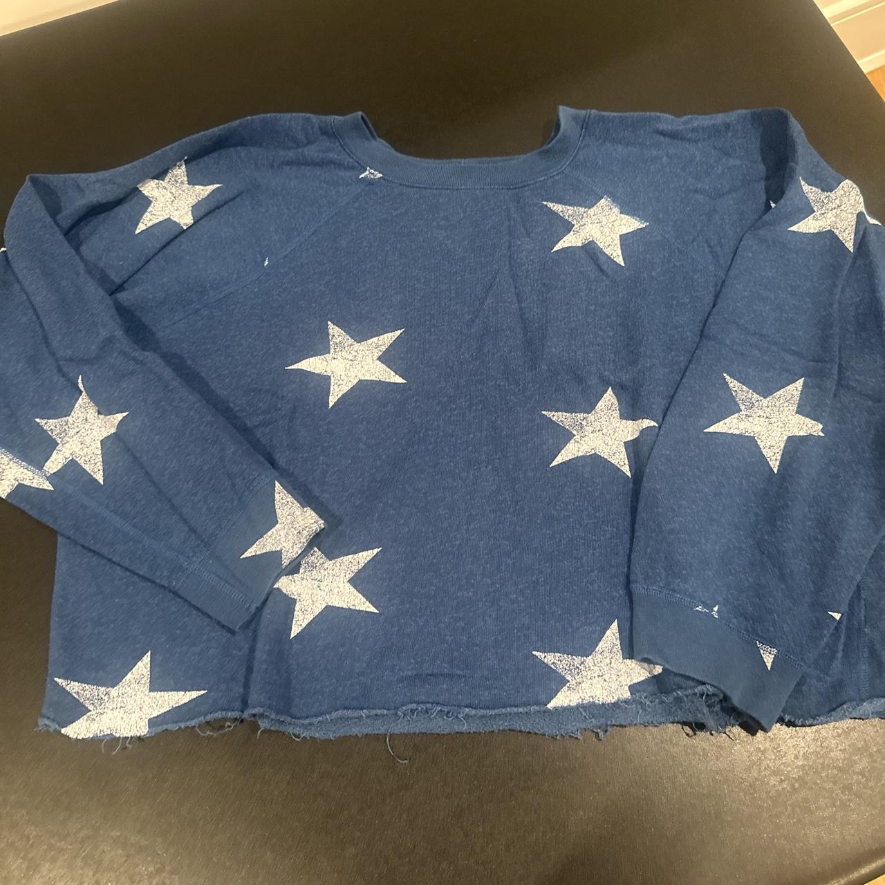 Monrow blue star cropped sweatshirt originally 65