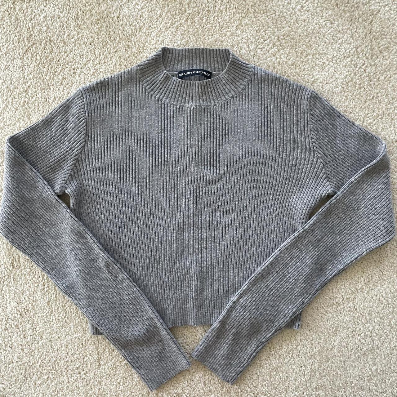 Brandy Melville grey sweater. Super soft and cozy!! - Depop
