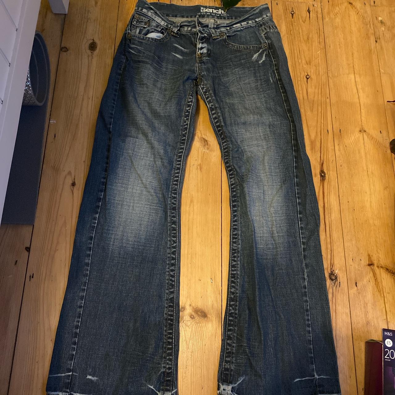 Bench jeans low waisted wide leg, baggy Labelled... Depop