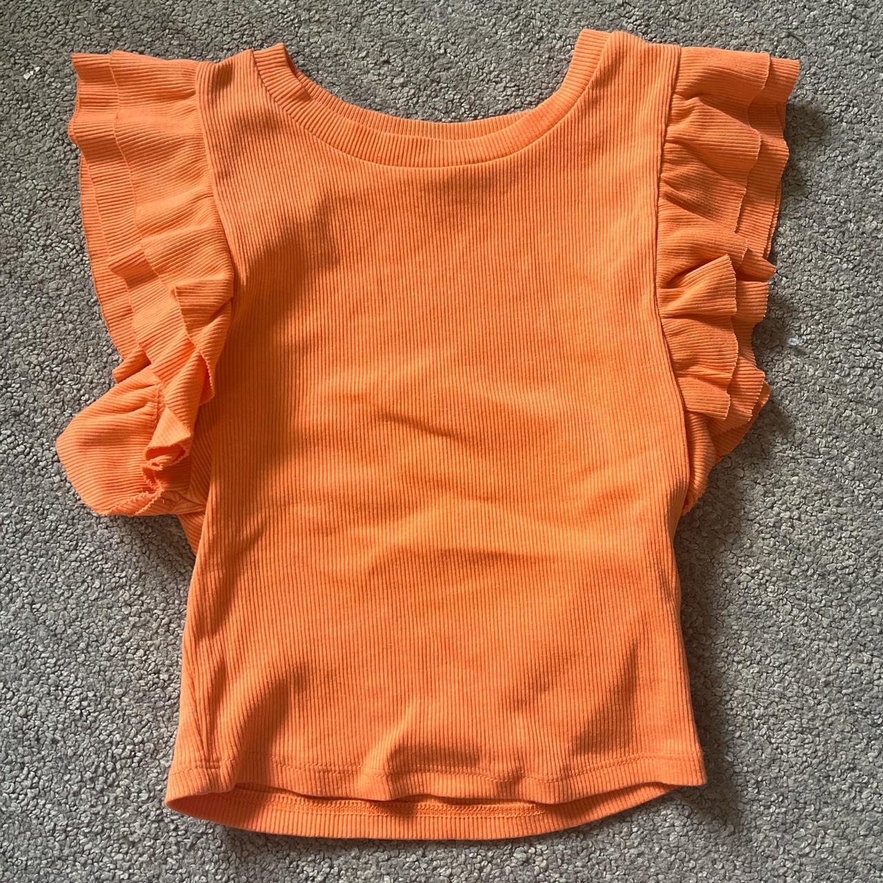 Zara Women S Orange Crop Top Depop