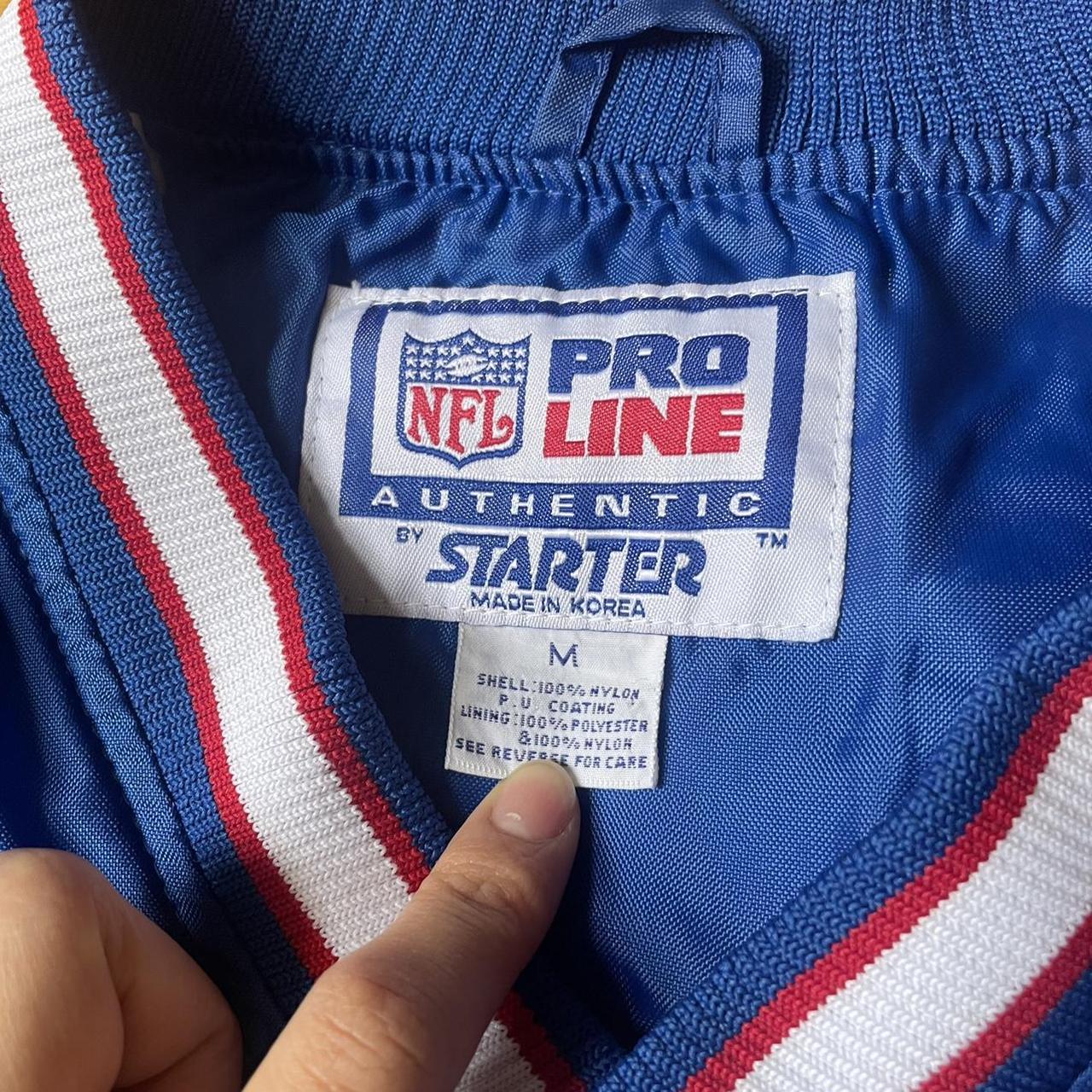 Vintage Starter Buffalo Bills Hoodie Sweatshirt Script Blue 90s NFL XXL 2XL