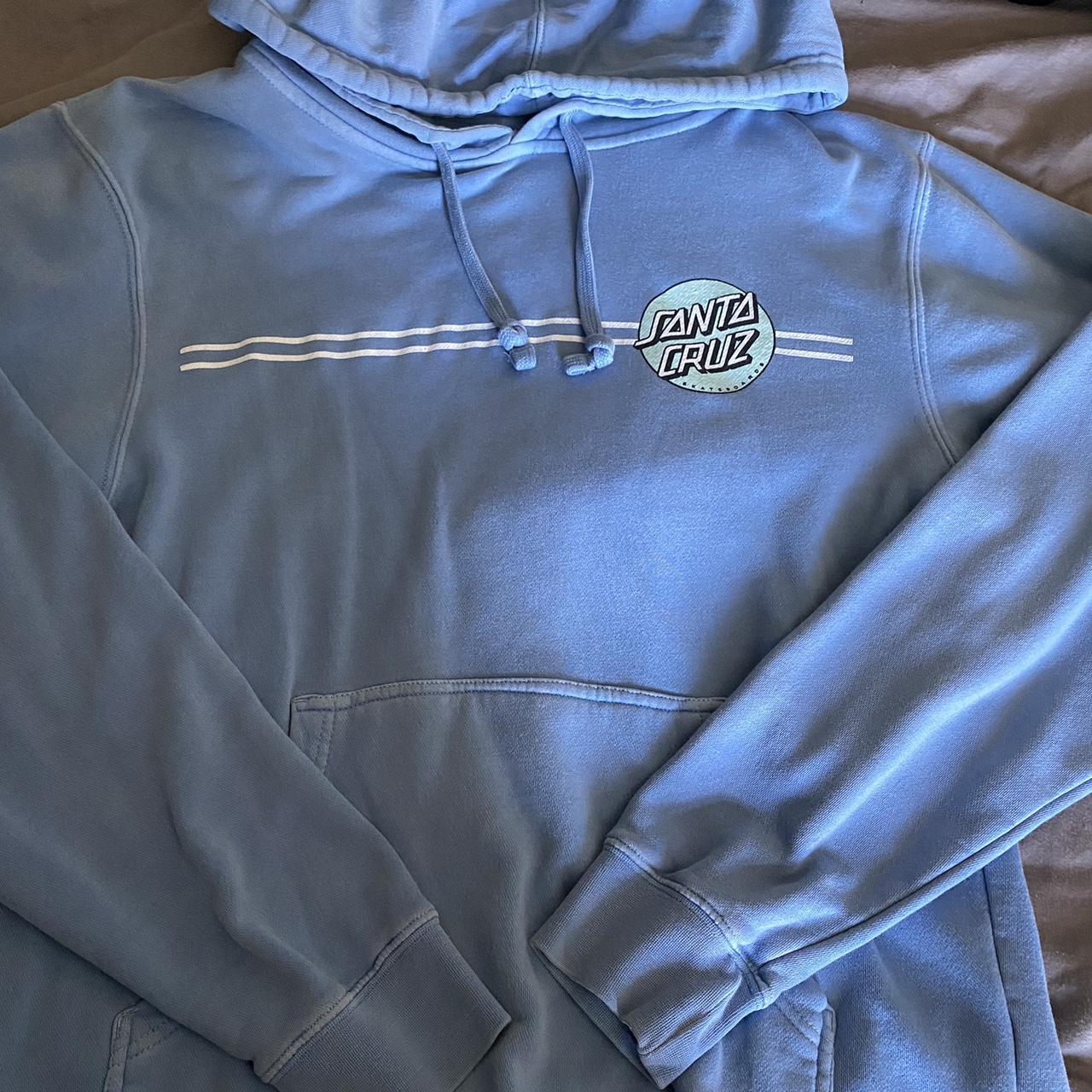 blue santa cruz hoodie very soft and stretchy Depop