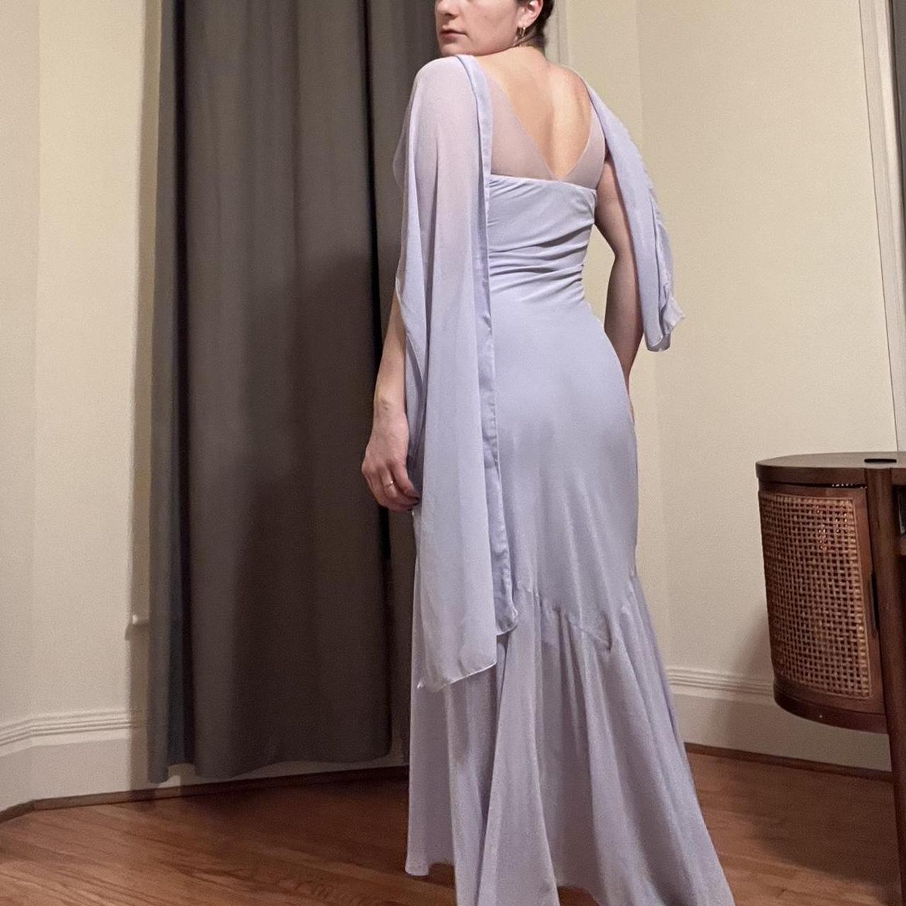 Lila Stunning rosette lilac dress with sheer Depop