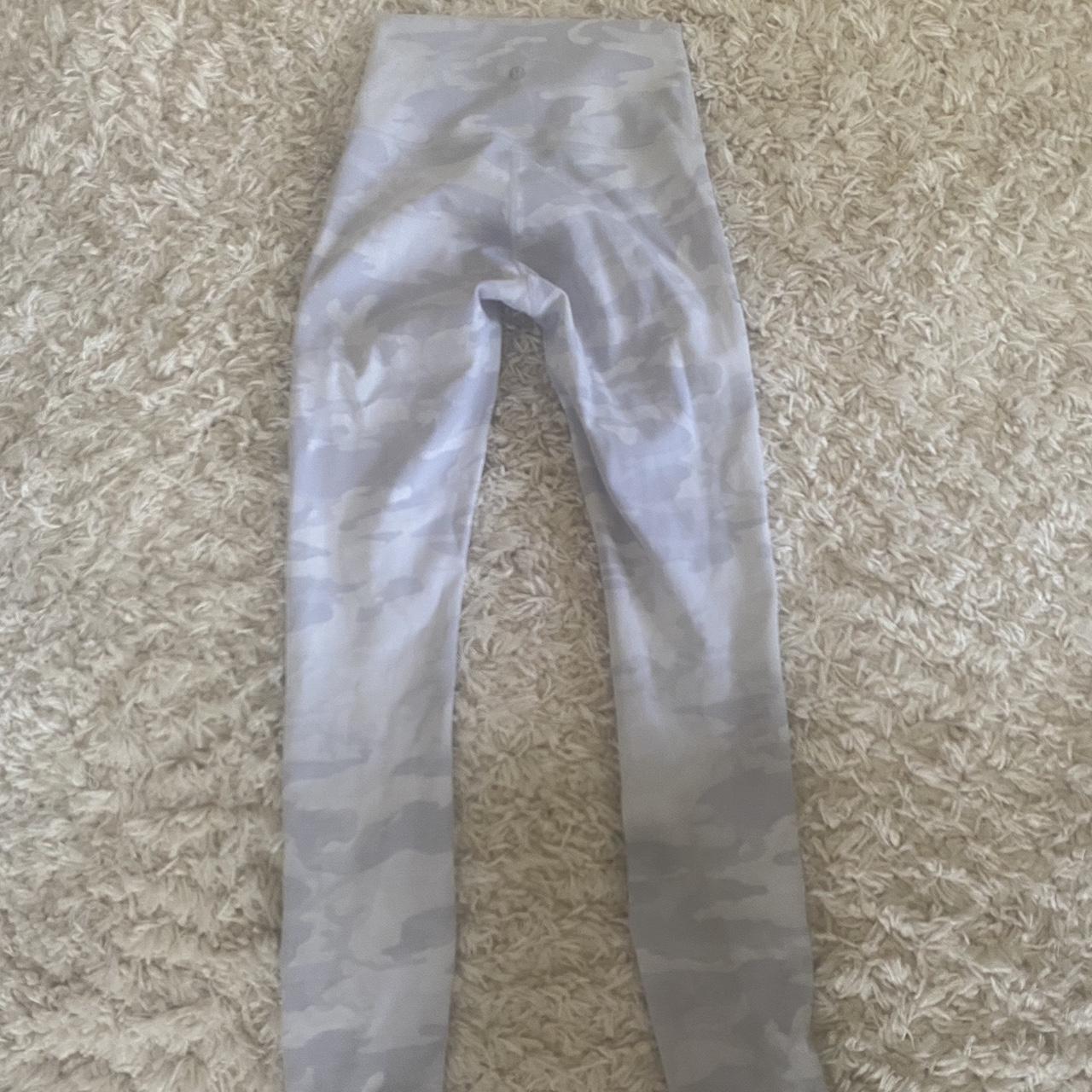 Lululemon white camo leggings , Size 2, 25in , Worn