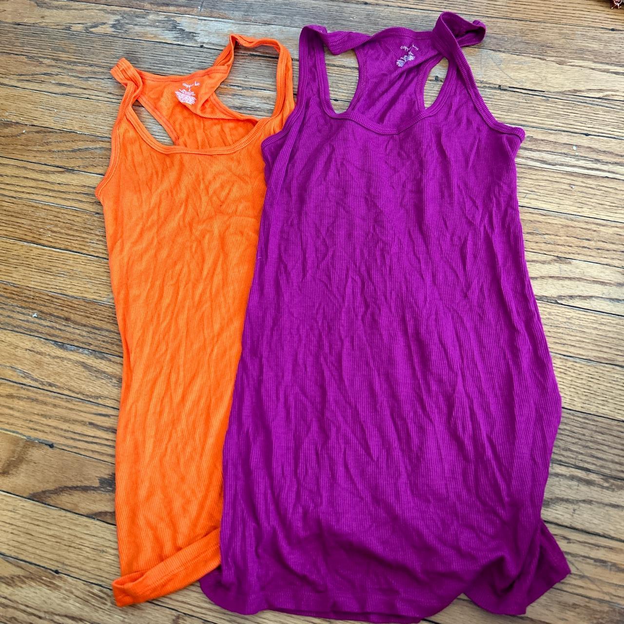 Copper Key Women's Purple and Orange Vest Depop