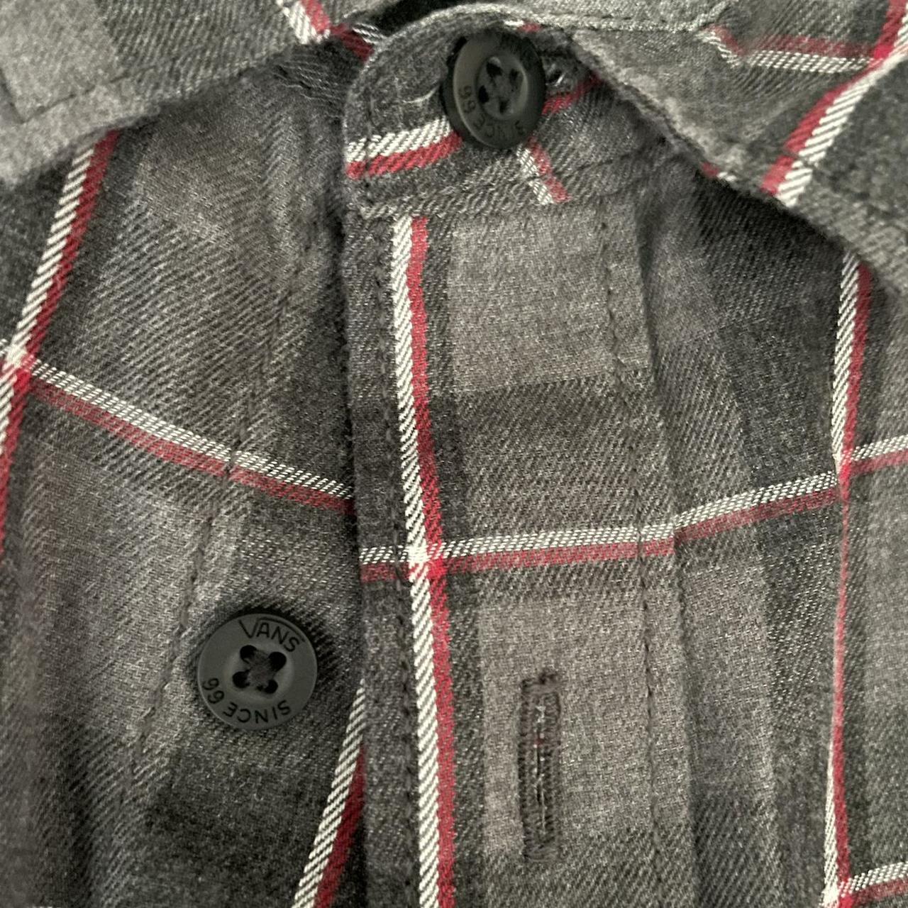 VANS Gray Button-Up! Size small adult and in perfect... - Depop