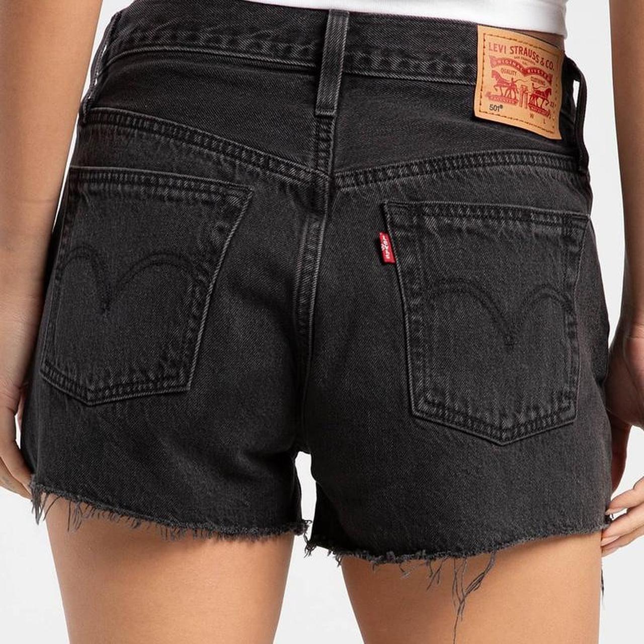 Black levi 501 shorts womens best sale