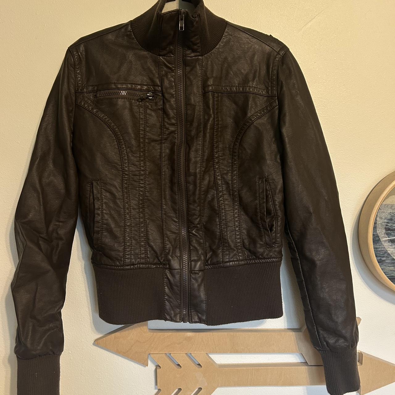 Xhilaration Women's Bomber Jacket Brown/Black XS – Mini faux