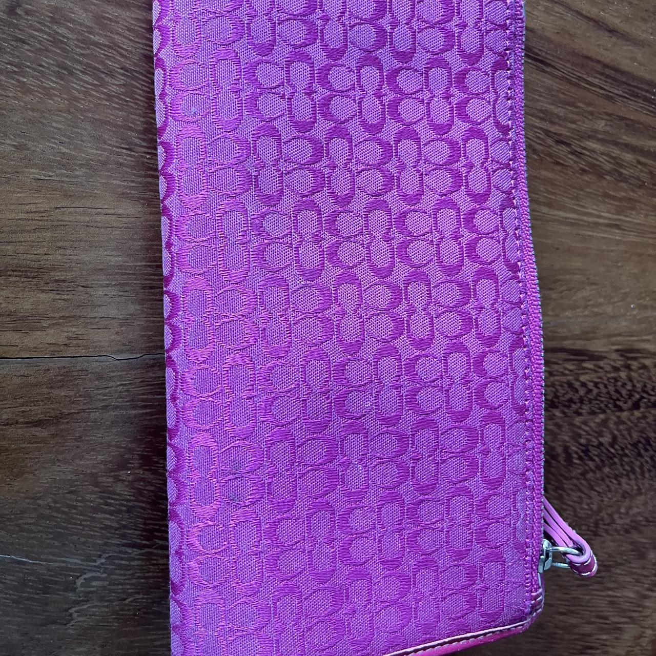 Pinkish/ Fuchsia coach wallet with small... Depop
