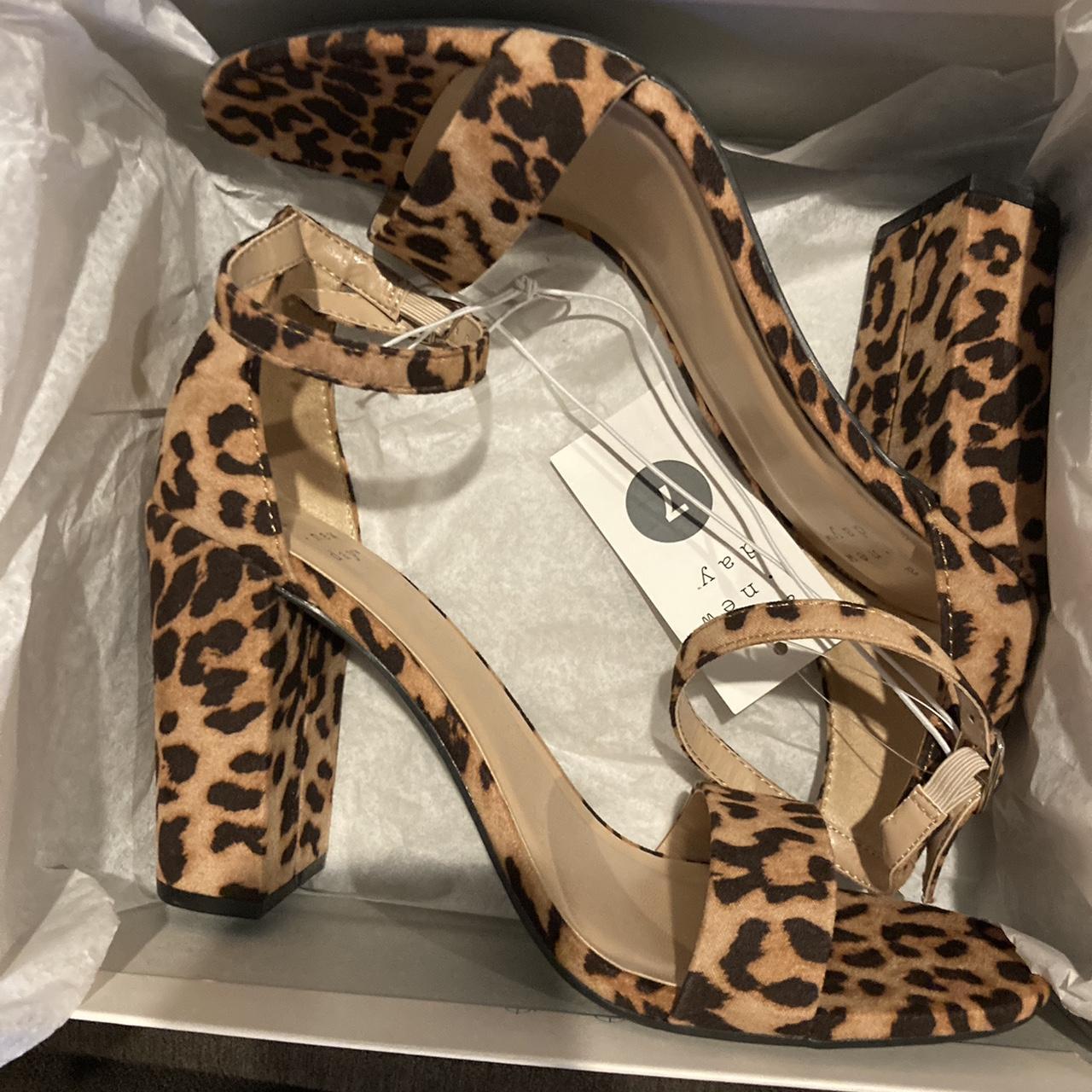 Cheetah print strappy heels best sale