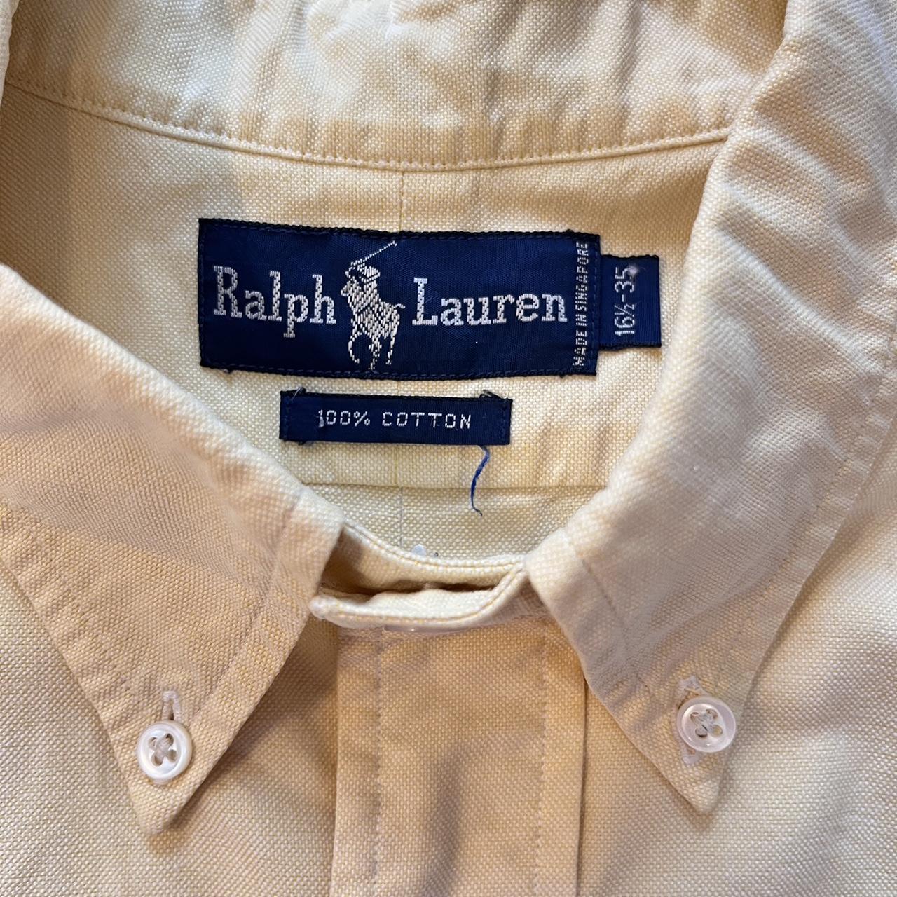 Vintage Ralph Lauren cropped yellow shirt. Label... - Depop