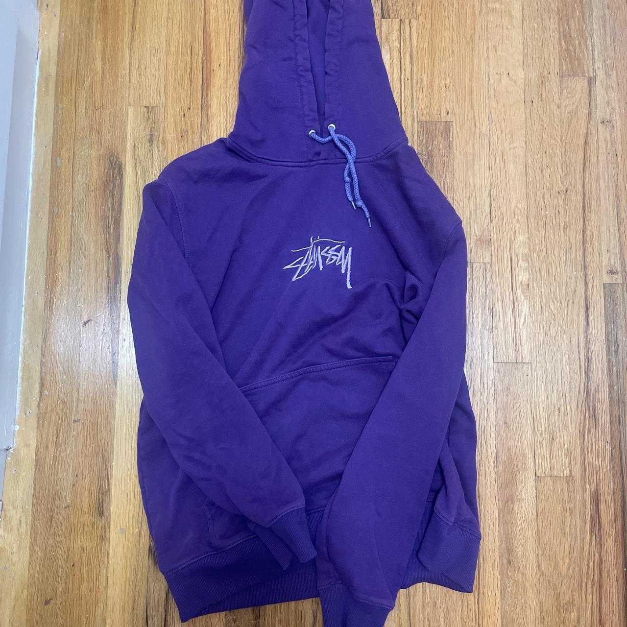 Plain Purple Stussy Hoodie Medium 9/10 Condition - Depop