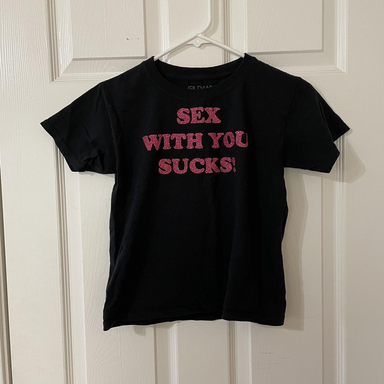 Gildan “sex With You Sucks” Pink Glitter T Shirt Depop