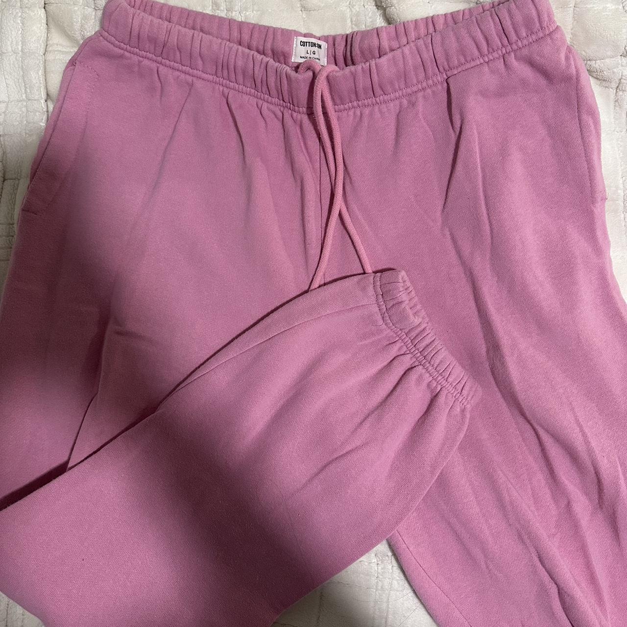 Cotton on sweatpants Pink, size L no stains or... Depop