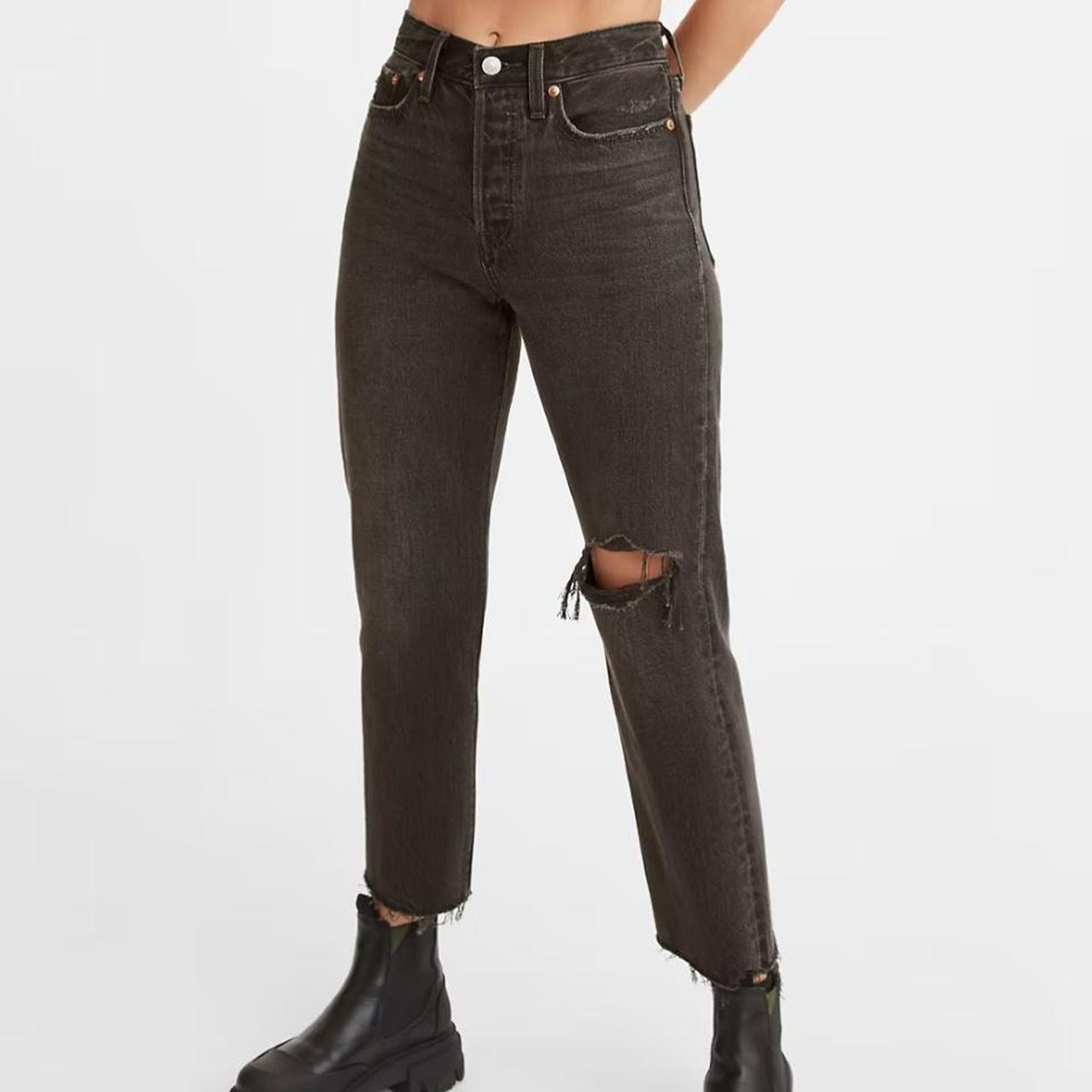 Black levi's hot sale wedgie jeans