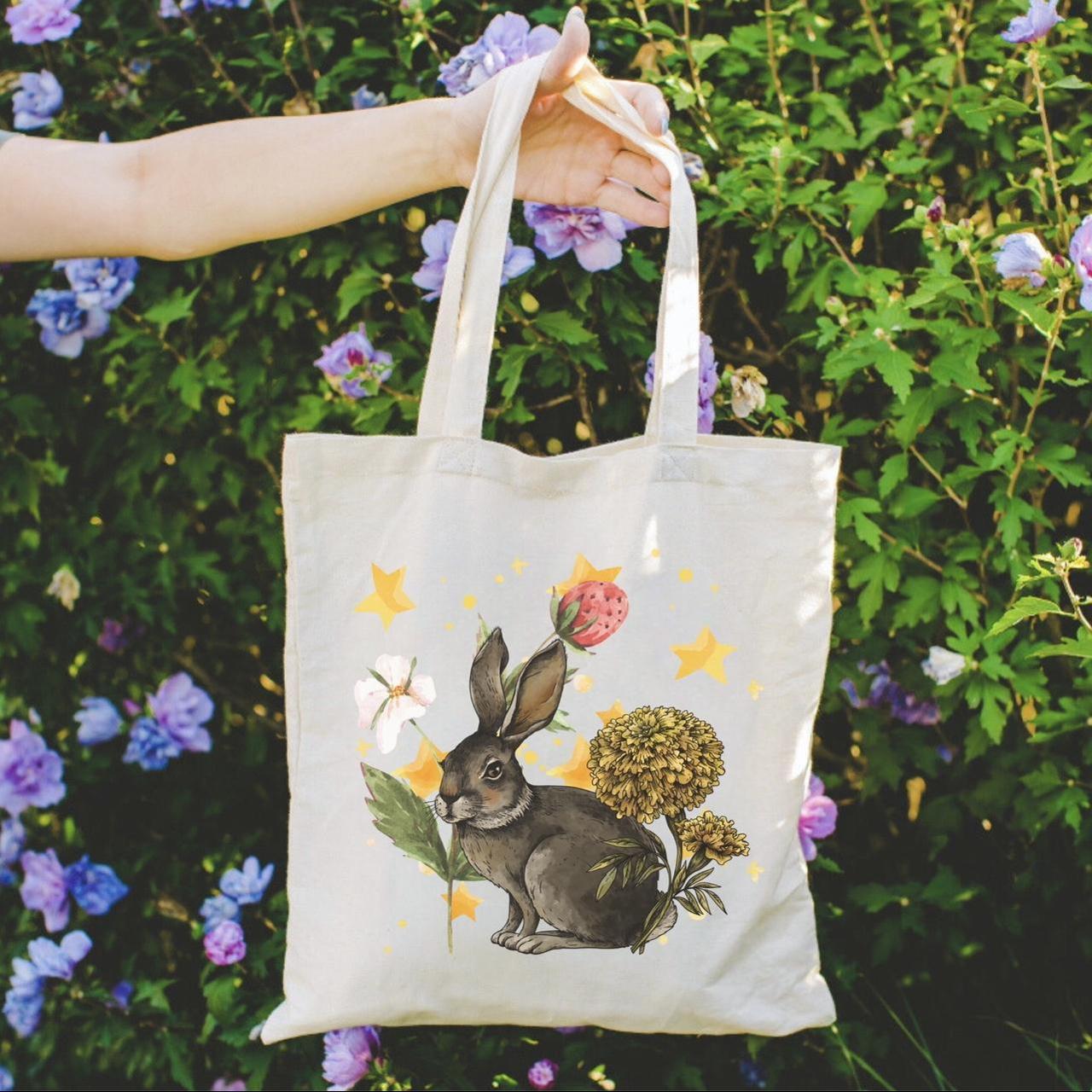 Coquette Bunny Tote Bag, Design made by me:), 100%... - Depop