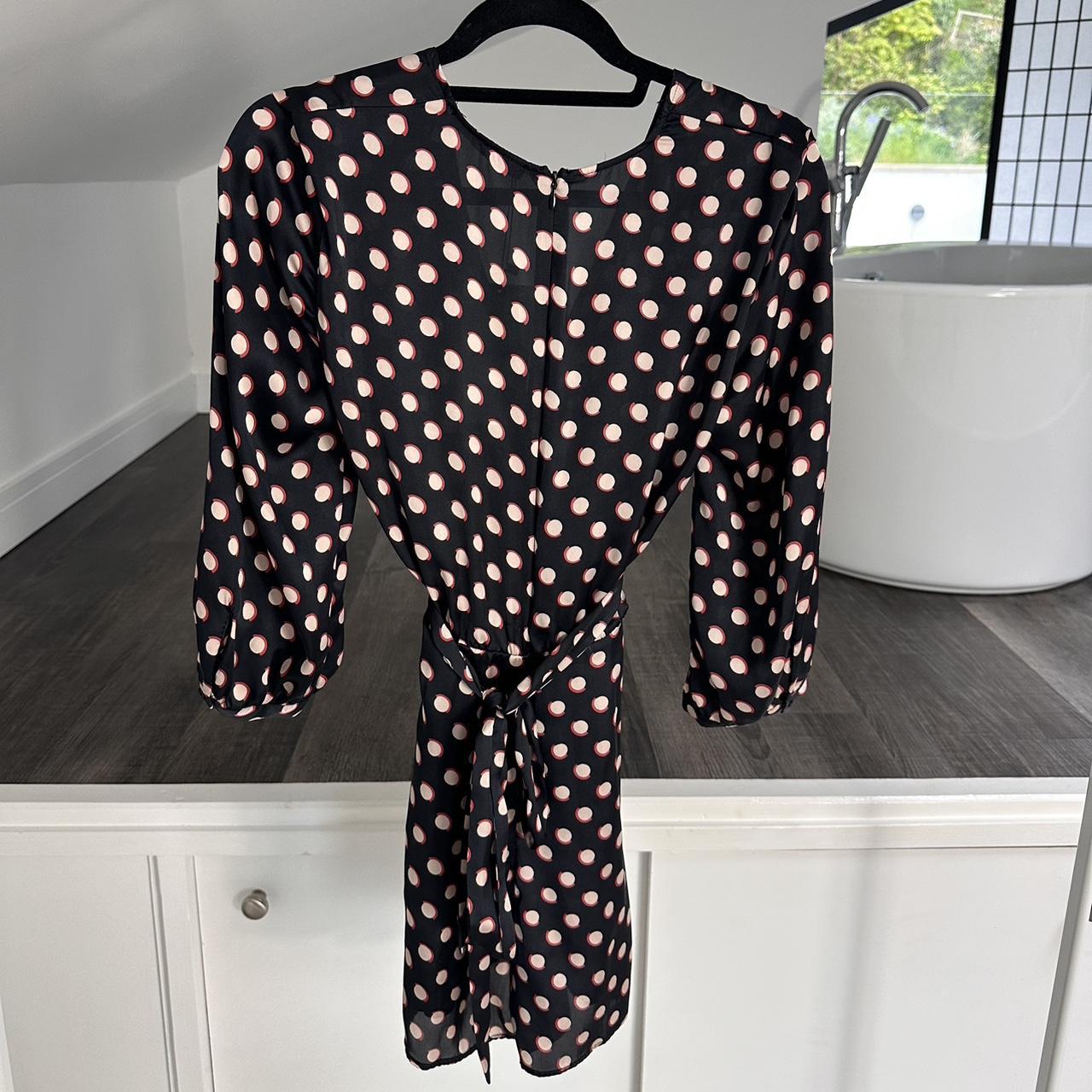 Zara satin playsuit with geometric/polka