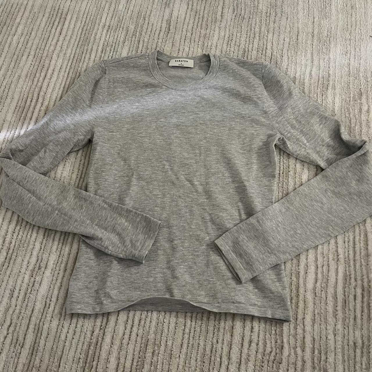 Babaton Aritzia Grey Knit Long Sleeve - Depop