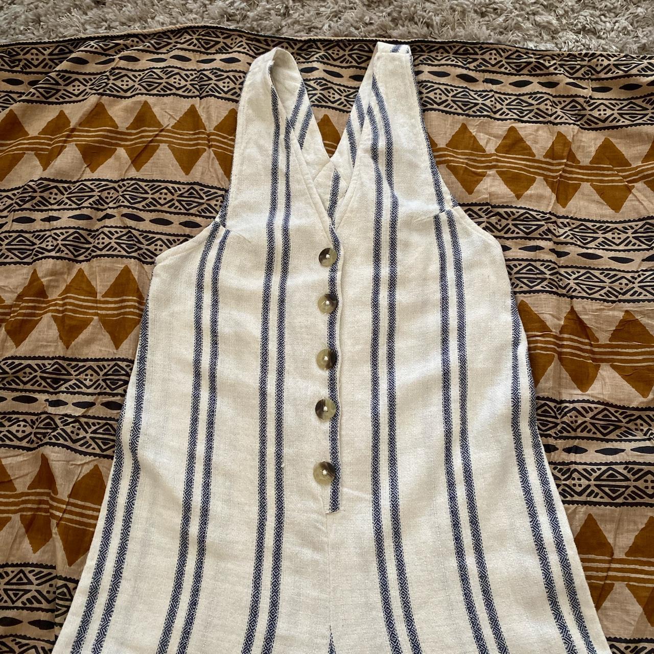 Urban outfitters boho striped button down jumpsuit.... - Depop