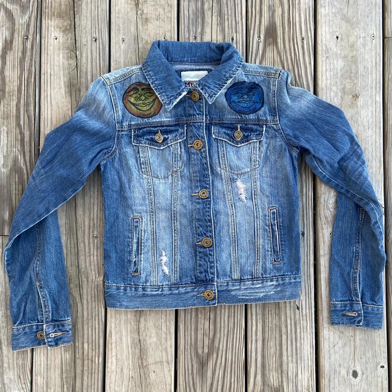 Hand drawn with fabric markers denim jacket. Wash on... - Depop