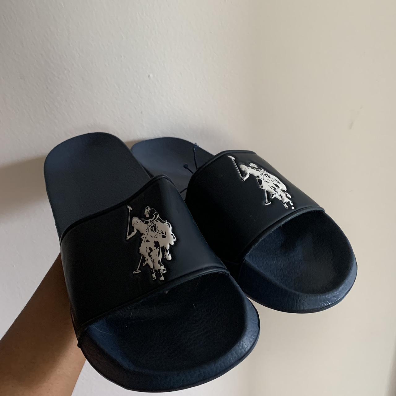 mens navy blue nike slides