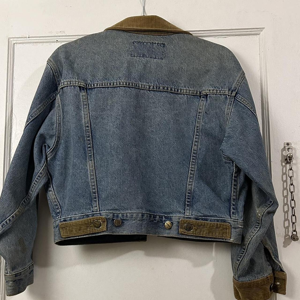 Vintage denim jacket, corduroy collar and detail.... - Depop