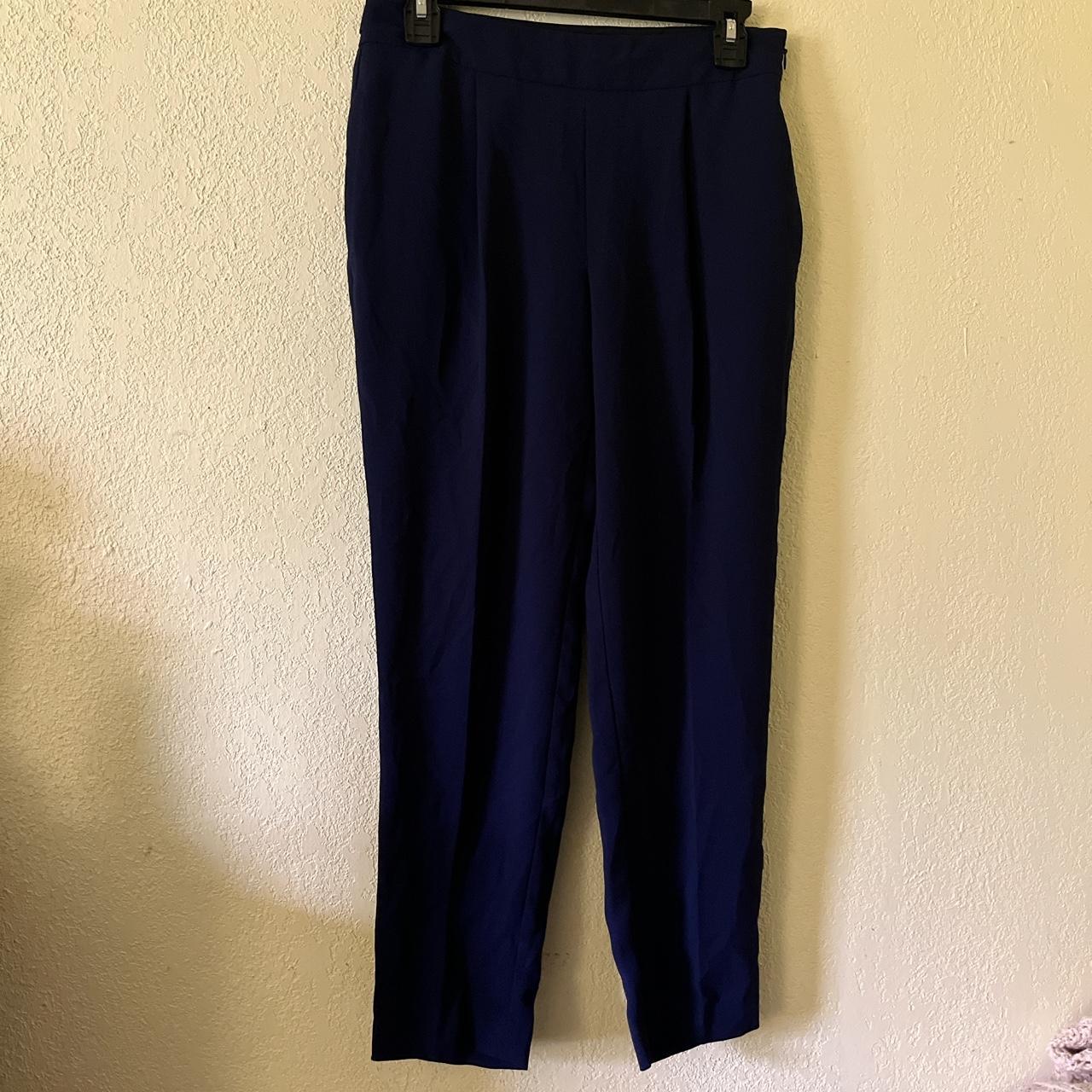 Anthropologie The Essential Taper Dress Pants Navy... Depop