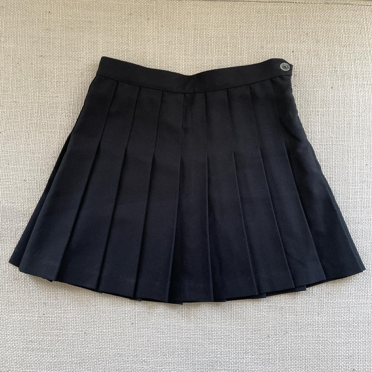 Los angeles apparel black pleated tennis skirt size... - Depop