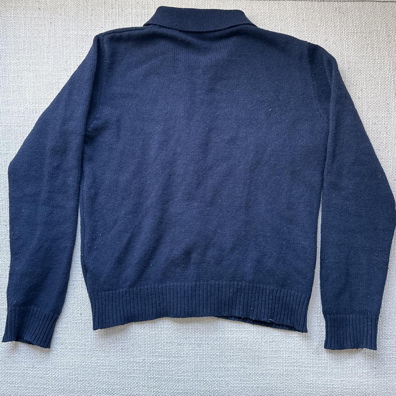 Brandy melville navy collared wool zip up... - Depop