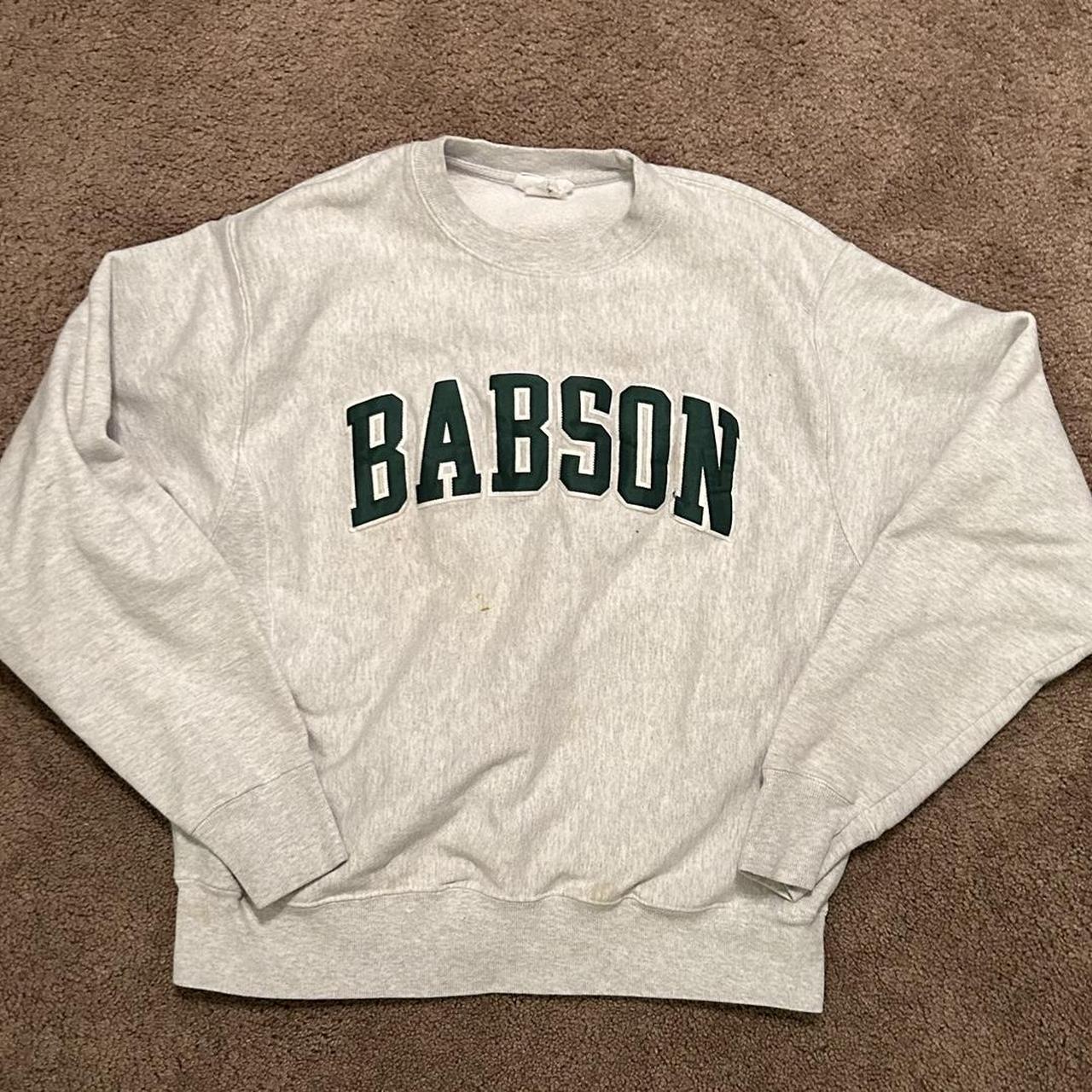 Champion Men's Grey and Green Jumper