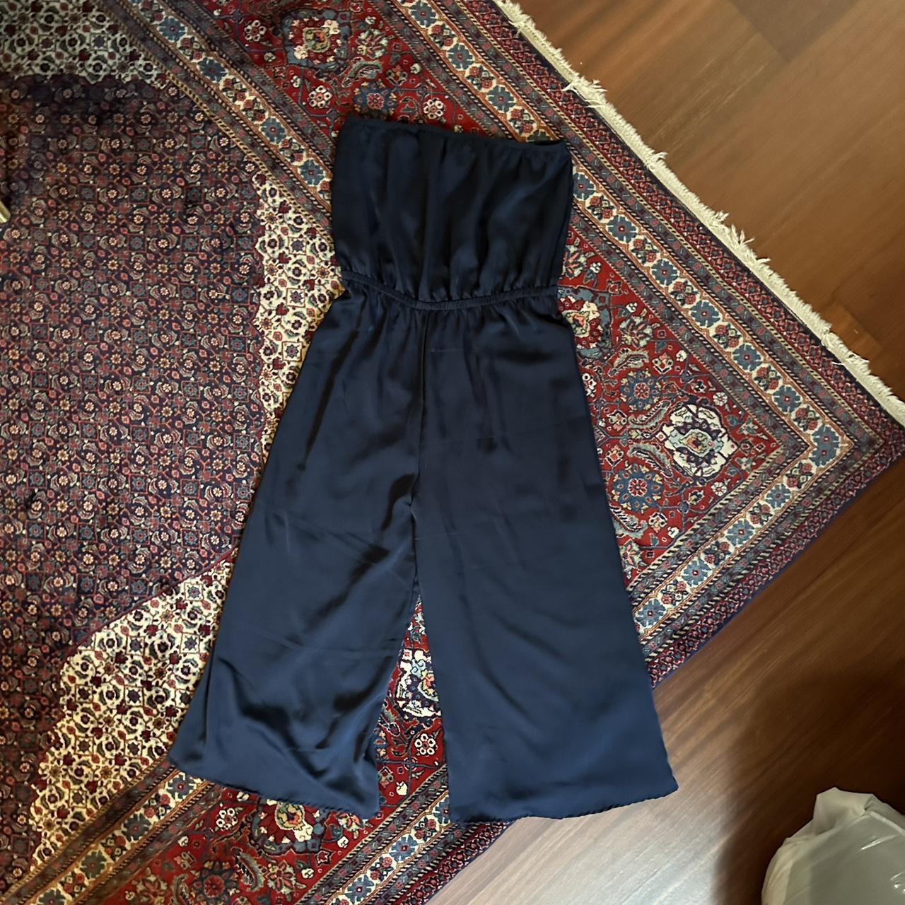 urban outfitters strapless satin flowy jumpsuit in - Depop