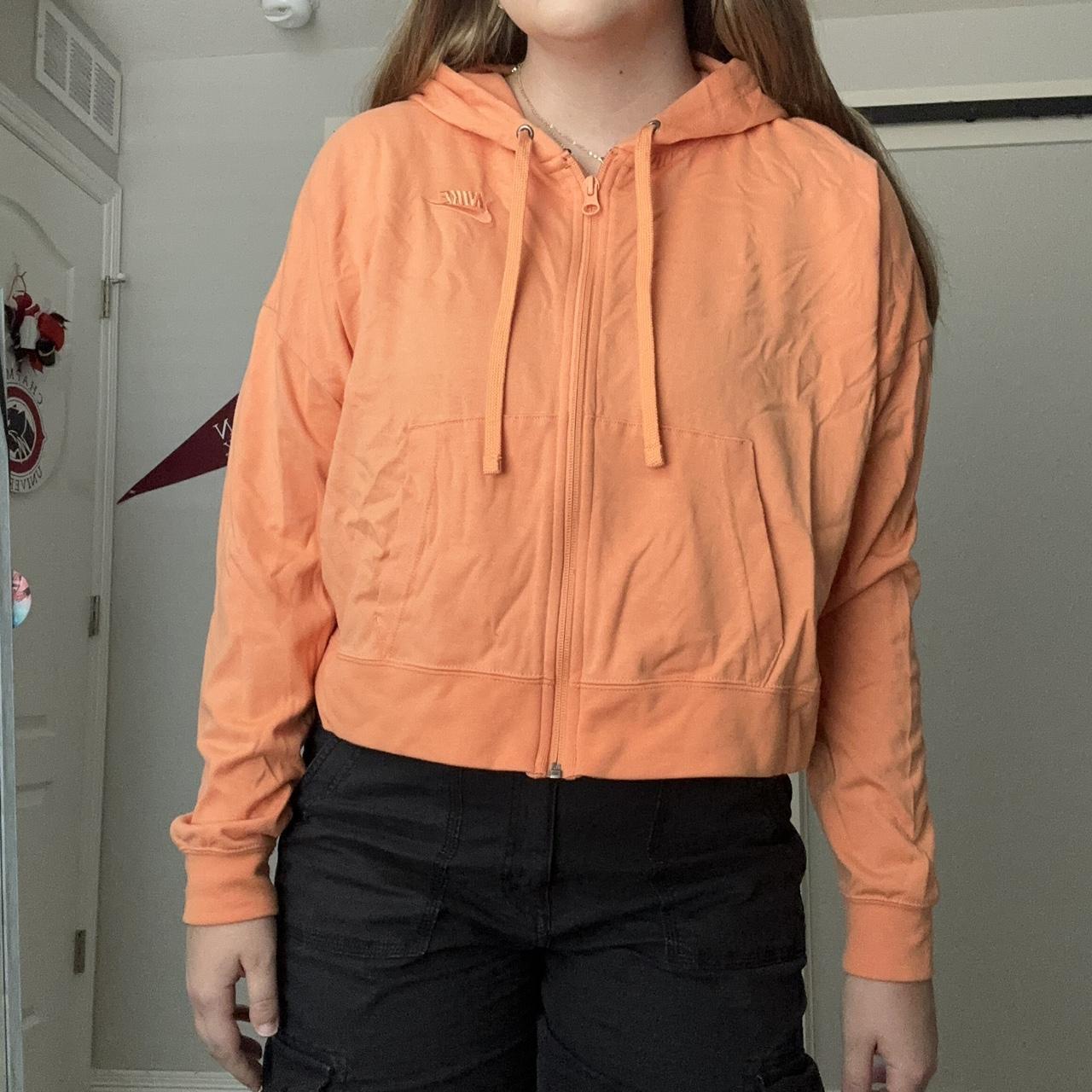 super cute orange slightly cropped orange nike zip