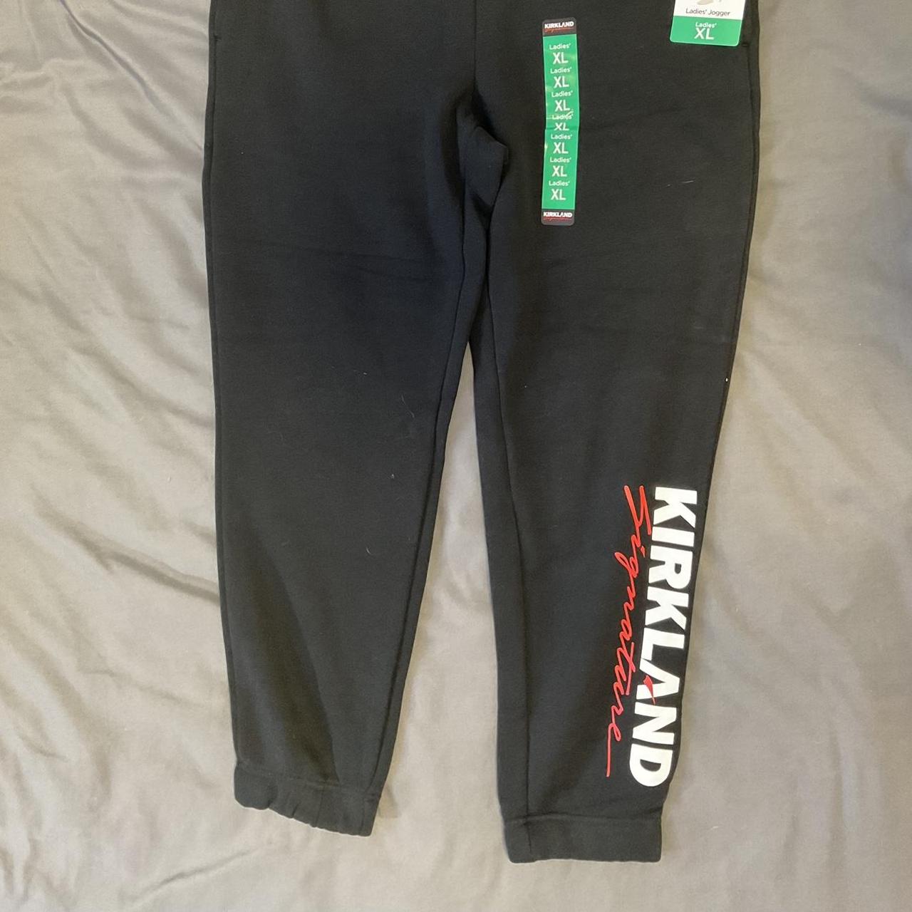 Costco Women's Black and Red Joggers-tracksuits | Depop