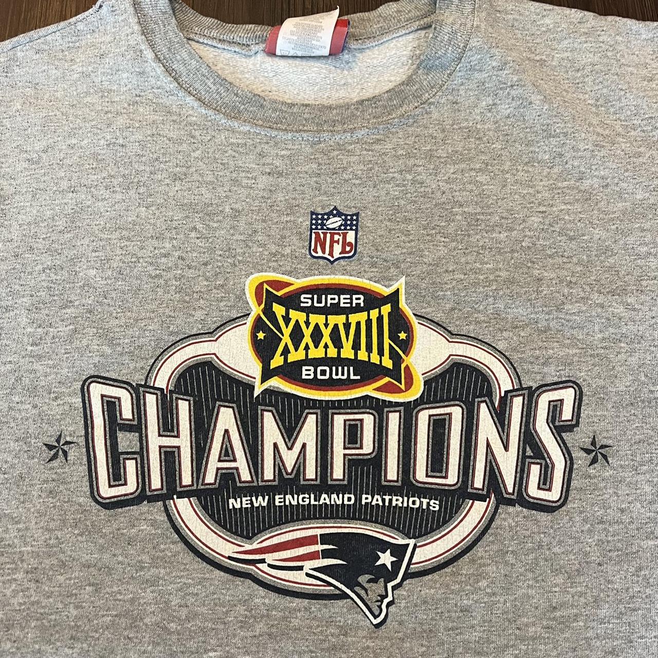 Vintage New England Patriots Super Bowl 38 XXXVIII Champions T Shirt