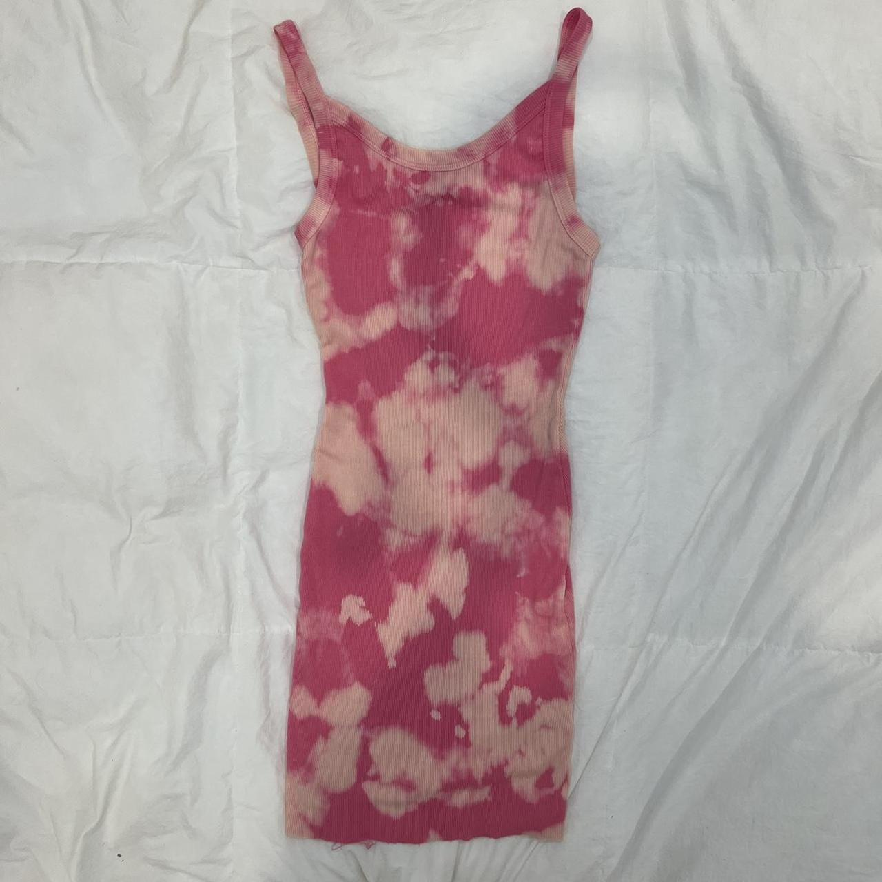 COTTON CITIZEN MINI DRESS OPEN BACK IN PINK TIE DYE... Depop