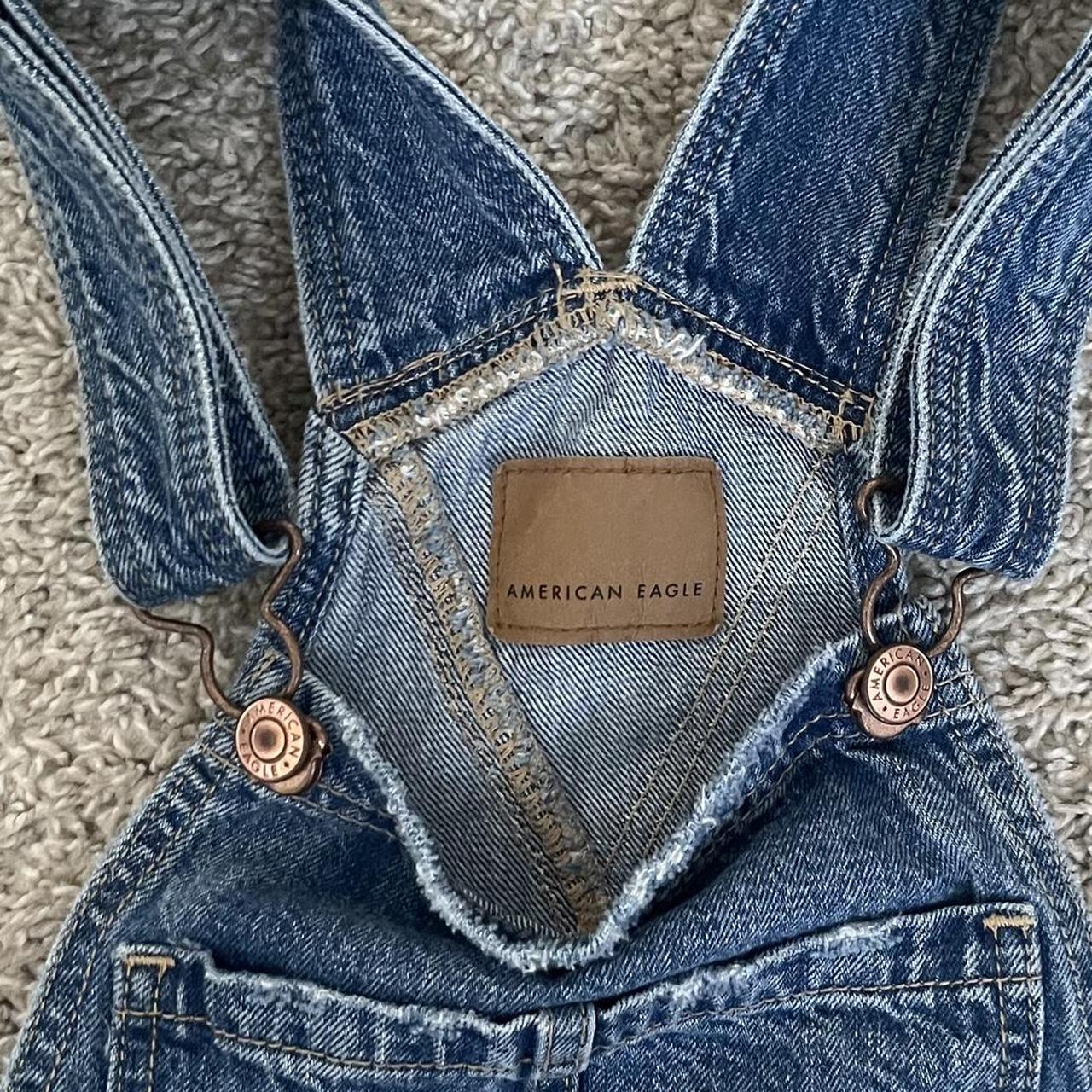 American Eagle Women's Navy Dungareesoveralls Depop