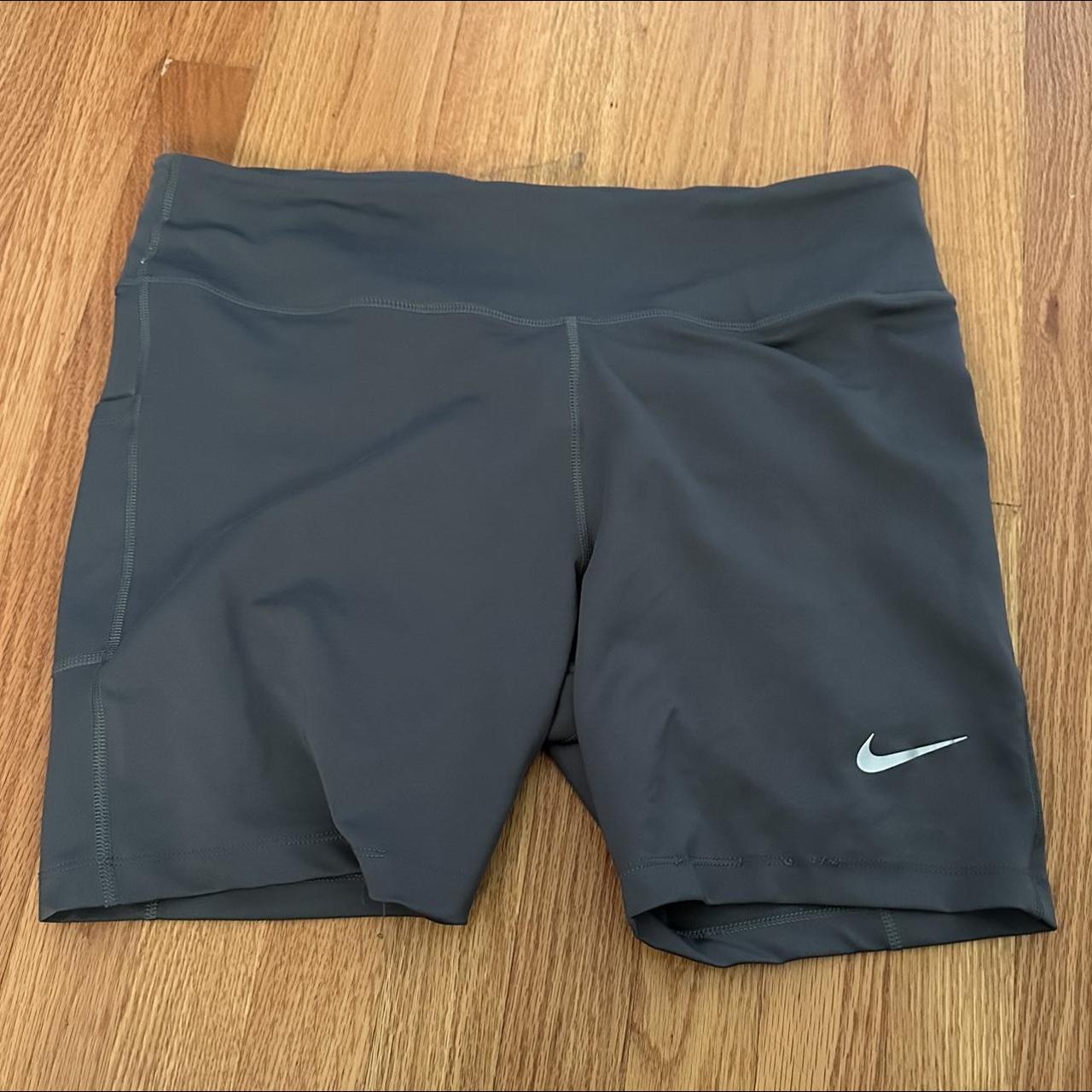 Grey Nike Bike Shorts - Depop