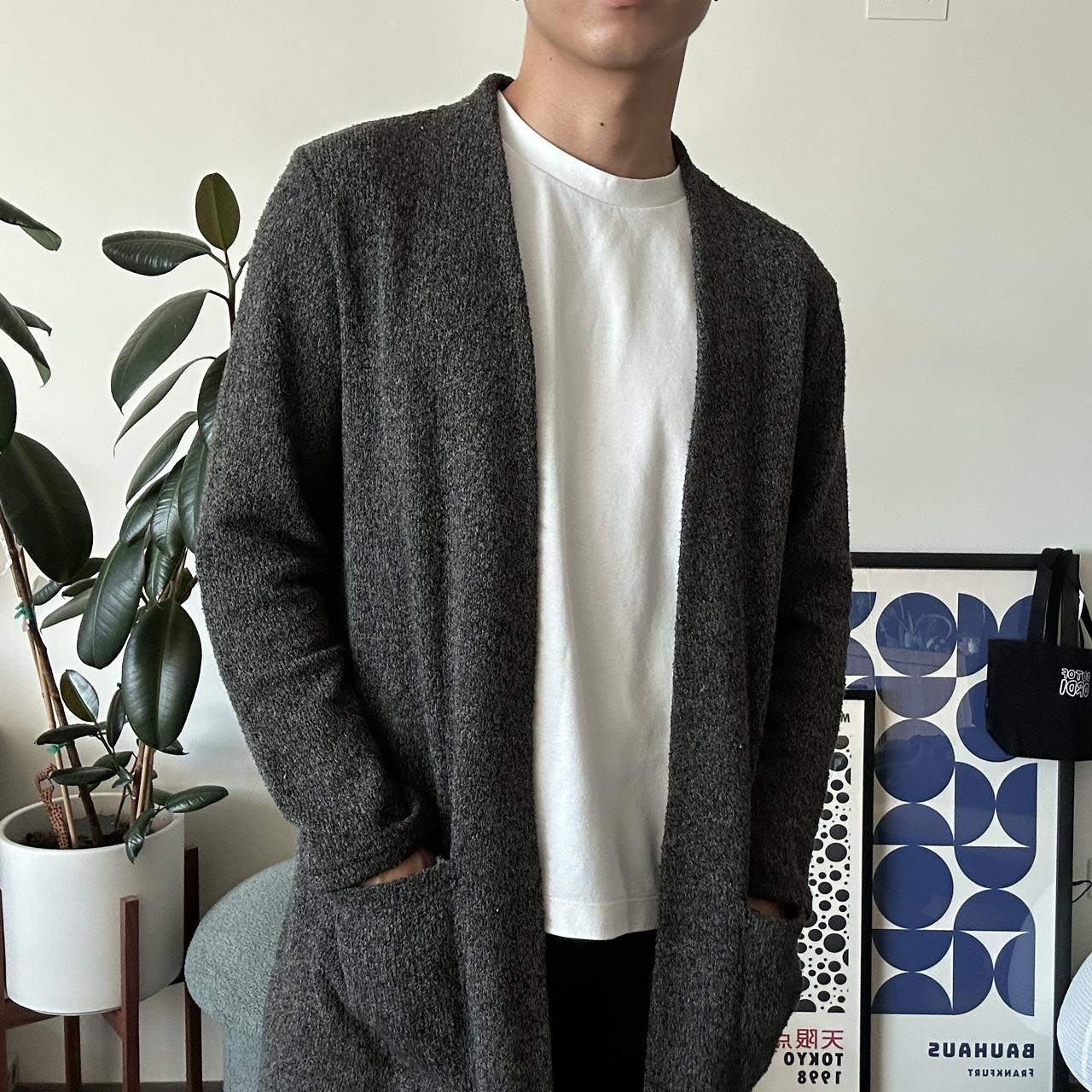 Grey and black cardigan a little oversized #cardigan Depop